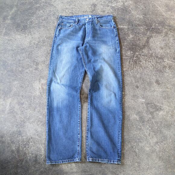 Vintage Levi's 501 Mens 36x34 Blue Jeans Pants Button Fly Faded Grunge Y2K - Picture 1 of 9